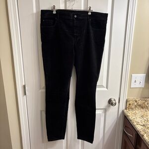Tall Ann Taylor Black Velvet Modern Skinny Pants 16 Tall